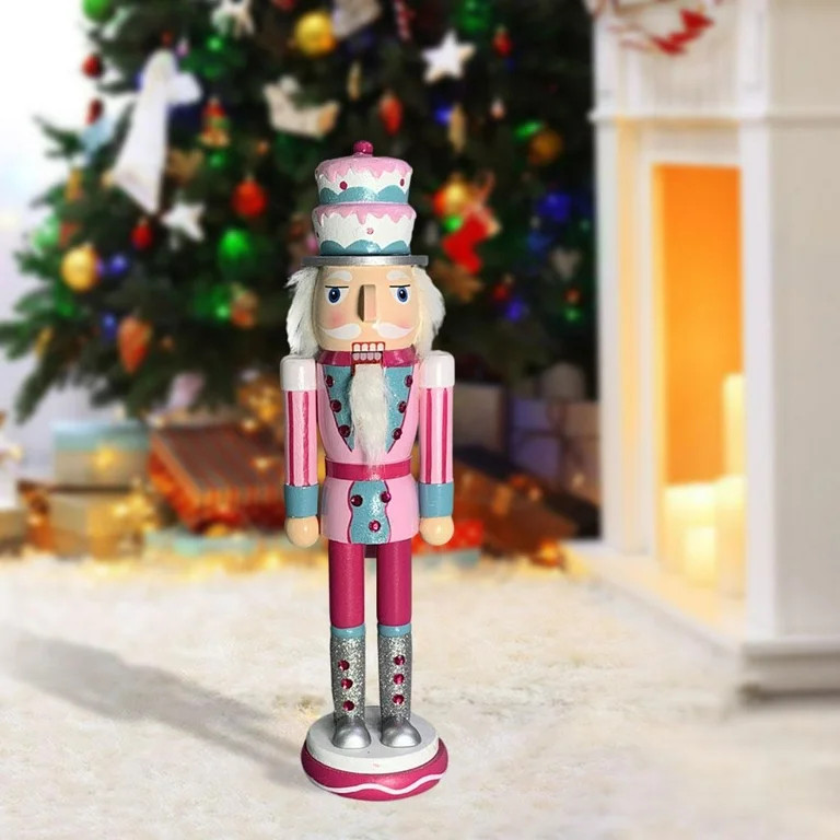 Traditional Nutcracker Puppet Figurine Ornament, 35cm/13.78inch Wooden Tabletop Puppet Decoration... | Walmart (US)