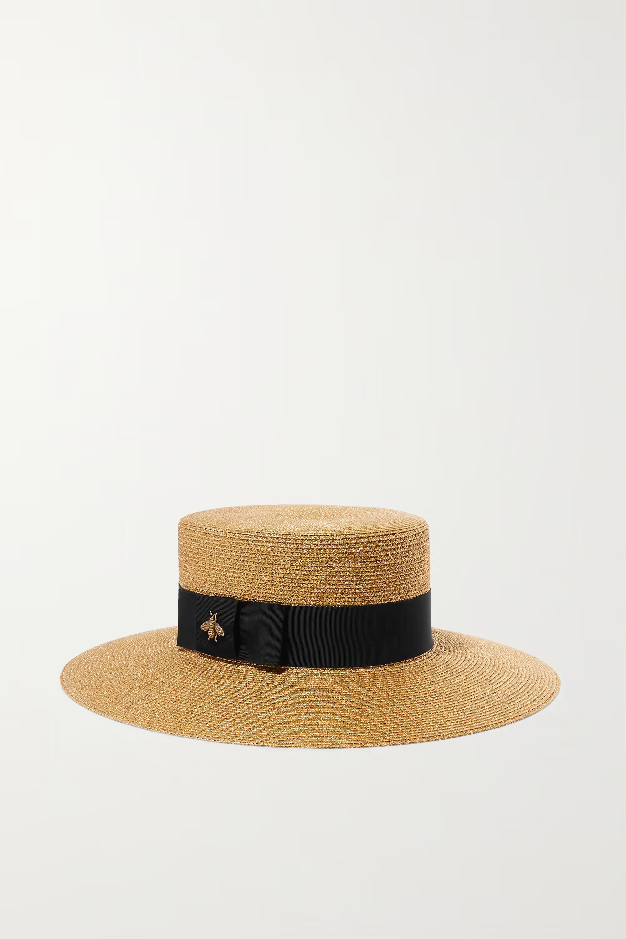 Grosgrain-trimmed glittered straw hat | NET-A-PORTER (UK & EU)