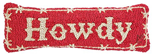 Artist-Designed Howdy Hand-Hooked Wool Decorative Throw Pillow (8 in x 24 in) Cowboy-Themed Pillo... | Amazon (US)