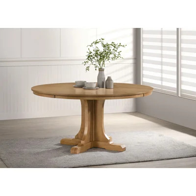 Hartville 60-Inch Round Dining Table Natural Light Brown | Wayfair North America