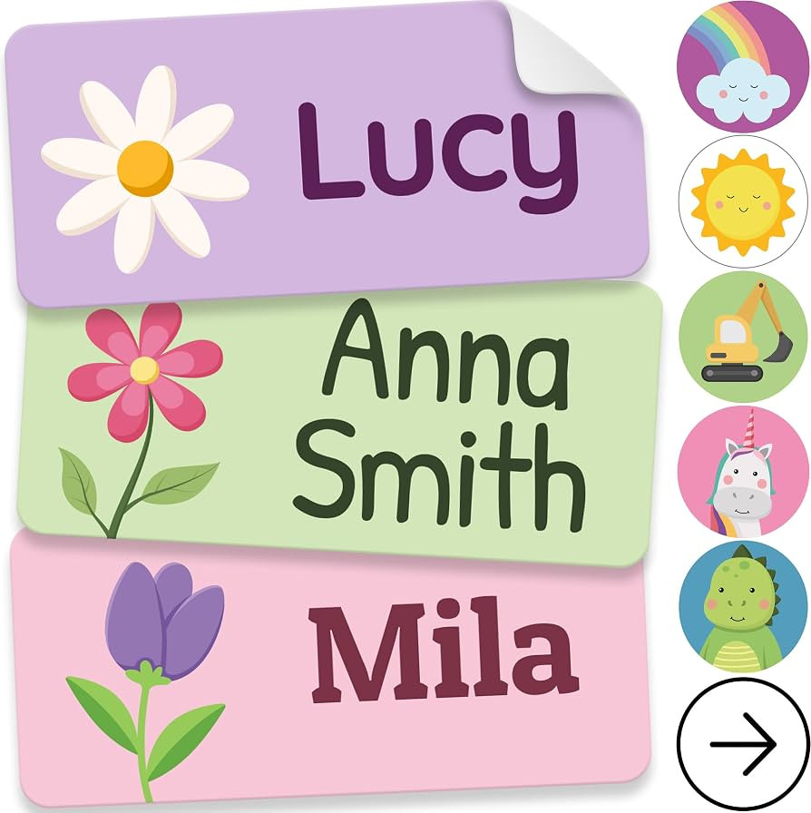 Personalized Name Labels for Kids (70 Labels) - Durable & Waterproof Custom Name Stickers for Clo... | Amazon (US)