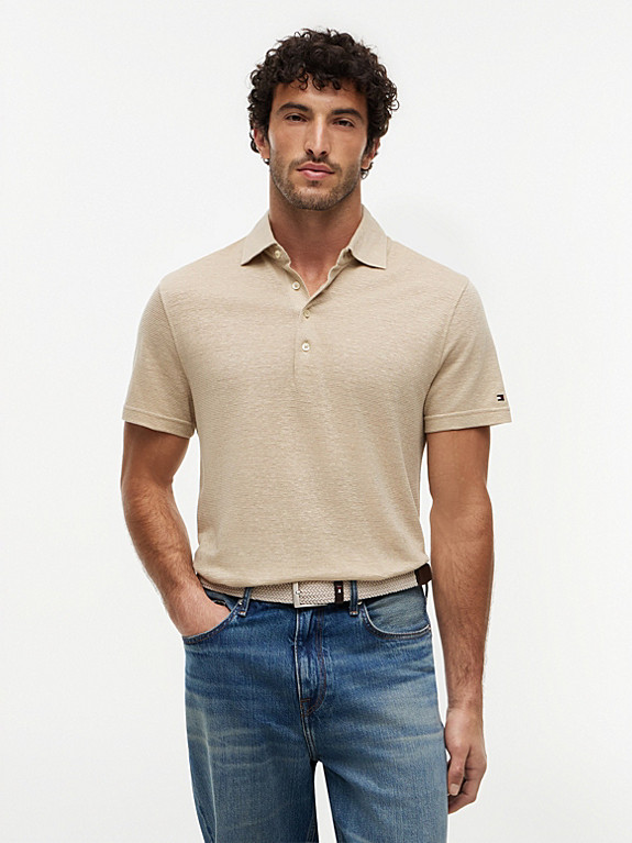 Smart Casual Regular Fit Linen Blend Polo Shirt | Tommy Hilfiger UK