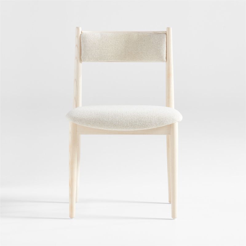 Petrie Bleached Ash Upholstered Dining Chair | Crate & Barrel | Crate & Barrel