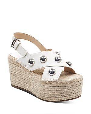 Marc Fisher Ltd. Women's Rella Leather Embellished Platform Wedge Espadrille Sandals | Bloomingdale's (US)