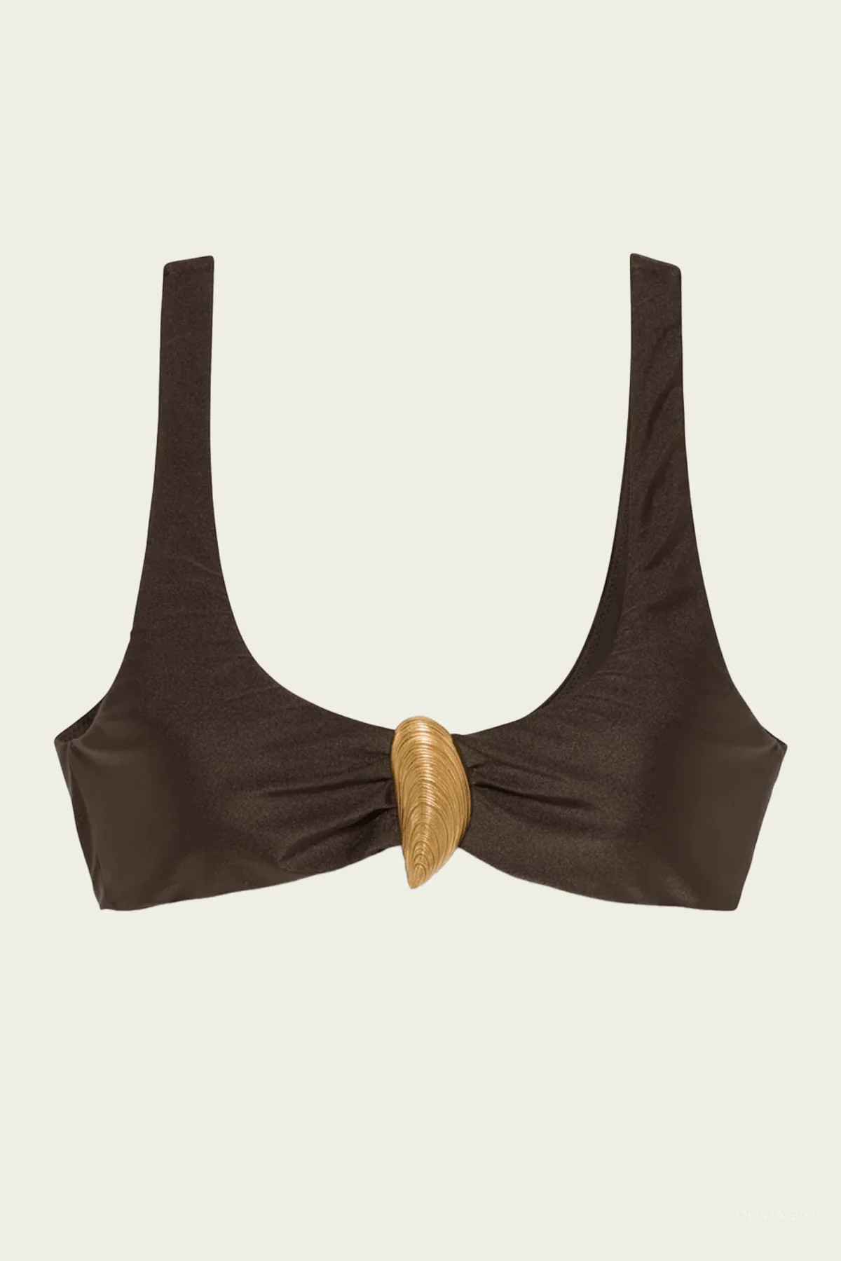 Veyra Shell Bikini Top in Chocolate | Shop Olivia