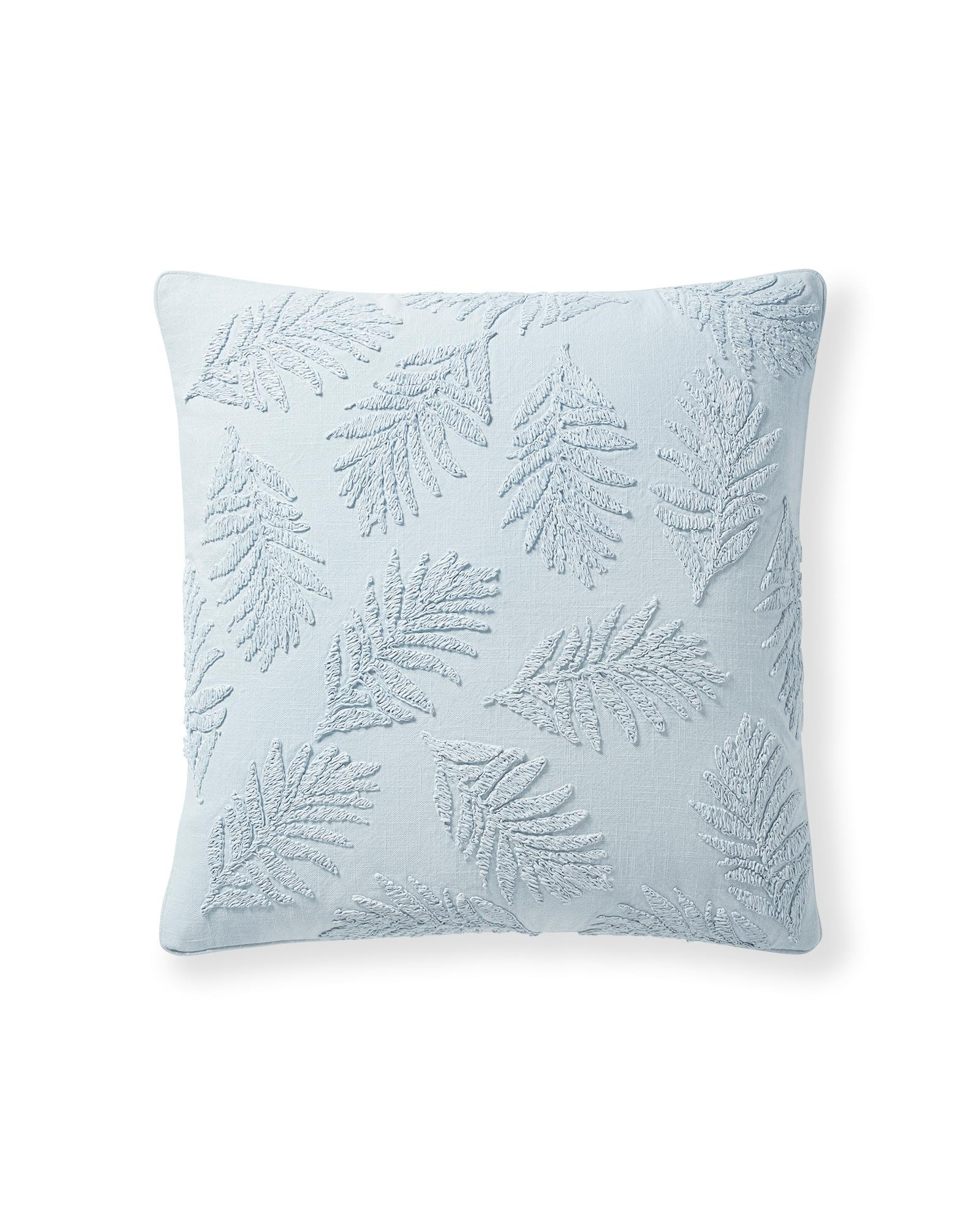 Palmera Sky Embroidered Pillow Cover | Serena and Lily