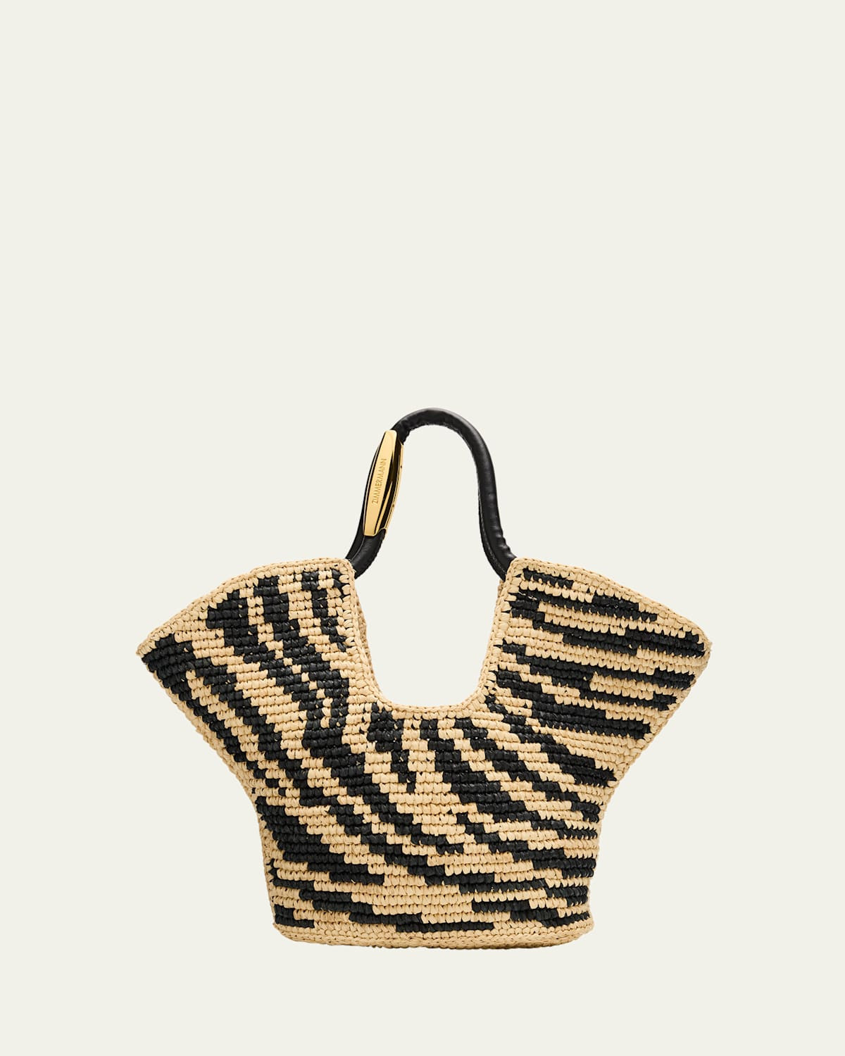 Goldentime Zebra Raffia Small Tote Bag | Bergdorf Goodman