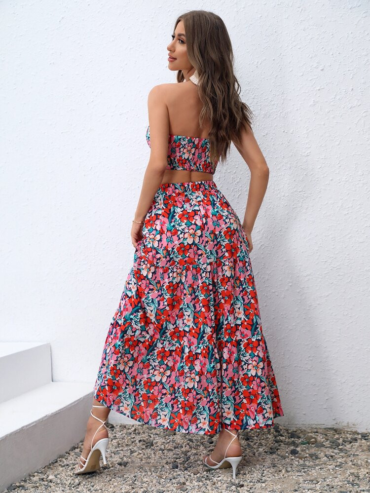 $19.99        
    (100+)
        
      SHEIN VCAY Allover Floral Print Tube Top & Skirt
       ... | SHEIN