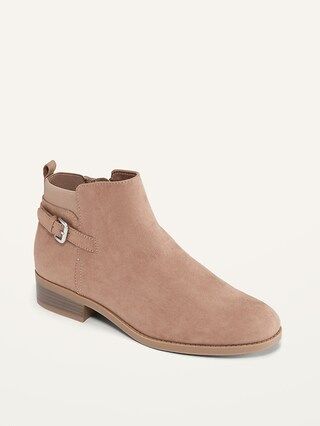 Faux-Suede Side-Buckle Booties For Women | Old Navy (CA)