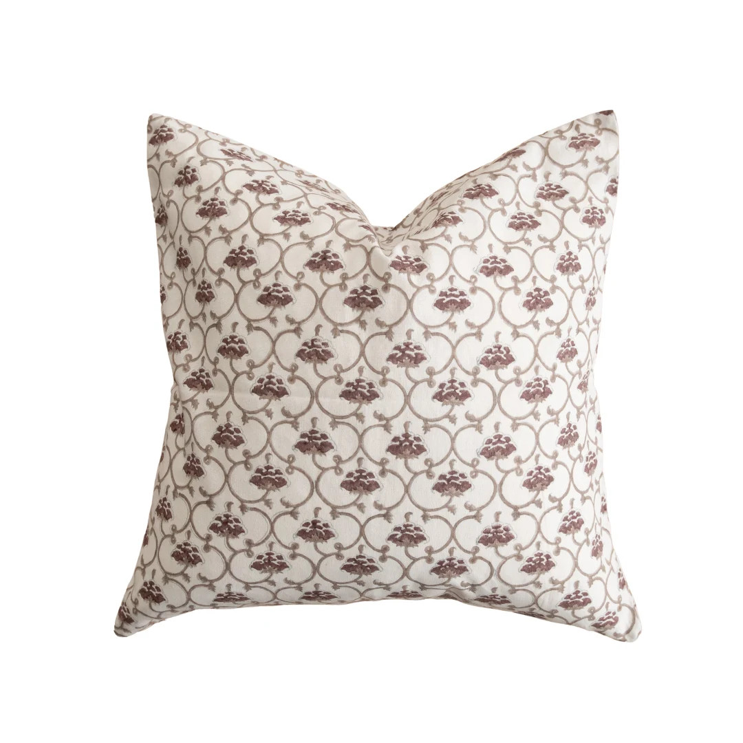 Block Print Pillow | Floral Pillow Cover | 20x20 Throw Pillow Cover | 14x20 Pillow | Decorative P... | Etsy (US)