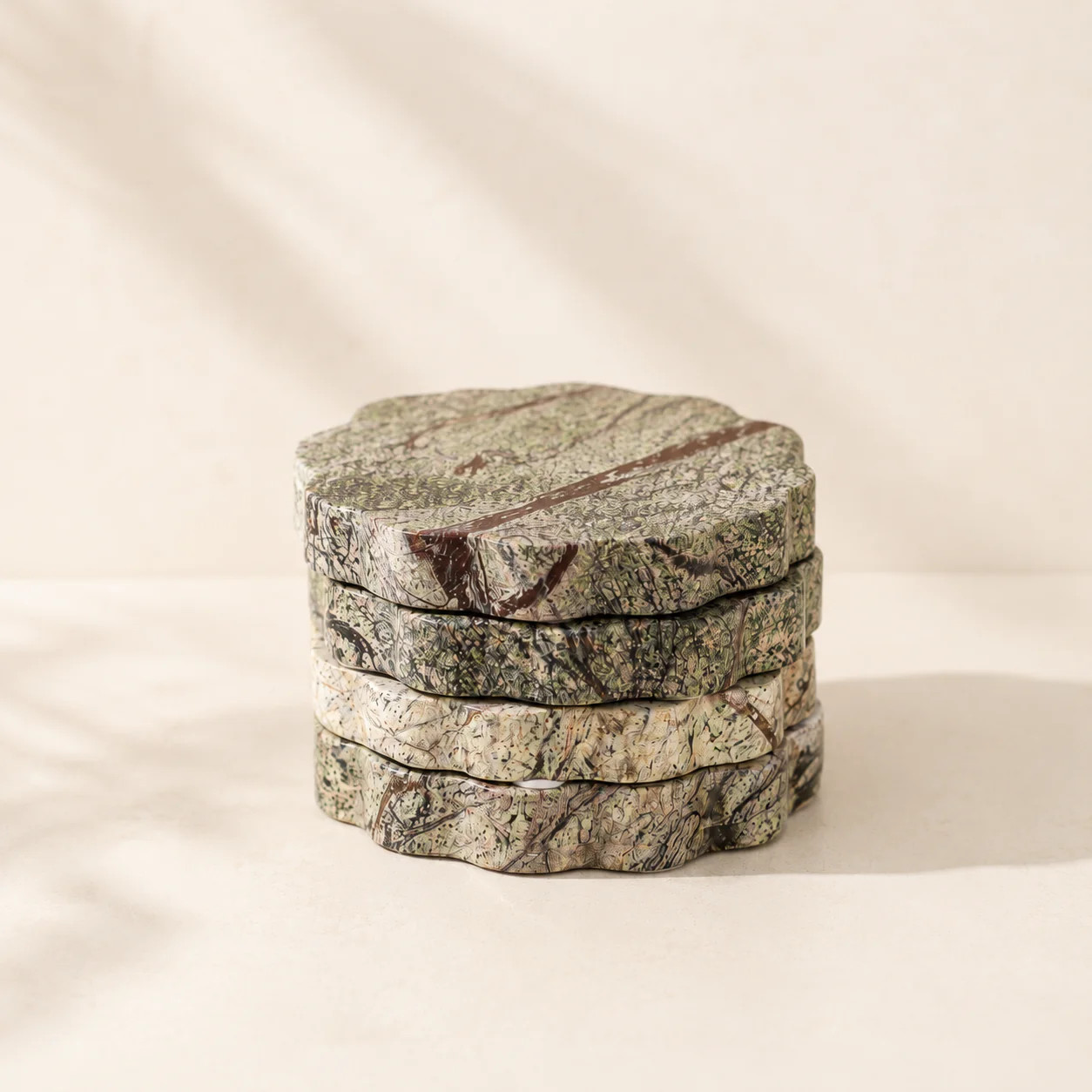 Green Marble Scalloped Coasters | By Luxe B Co. | luxe bCO