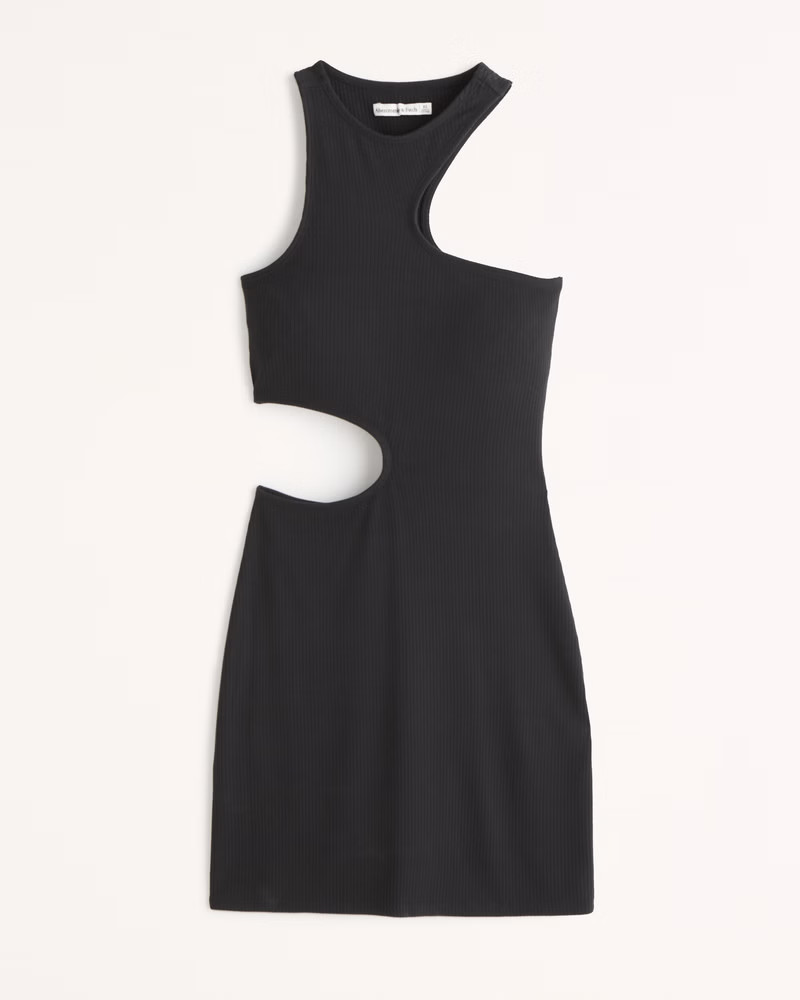 Asymmetrical Cutout Knit Mini Dress | Abercrombie & Fitch (US)