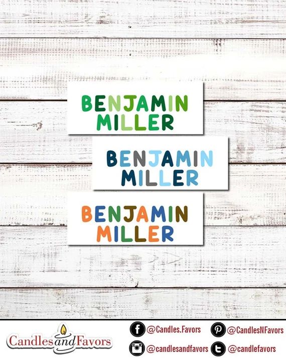 Boy Name Labels  30 Personalized Waterproof Vinyl Stickers - Etsy | Etsy (US)