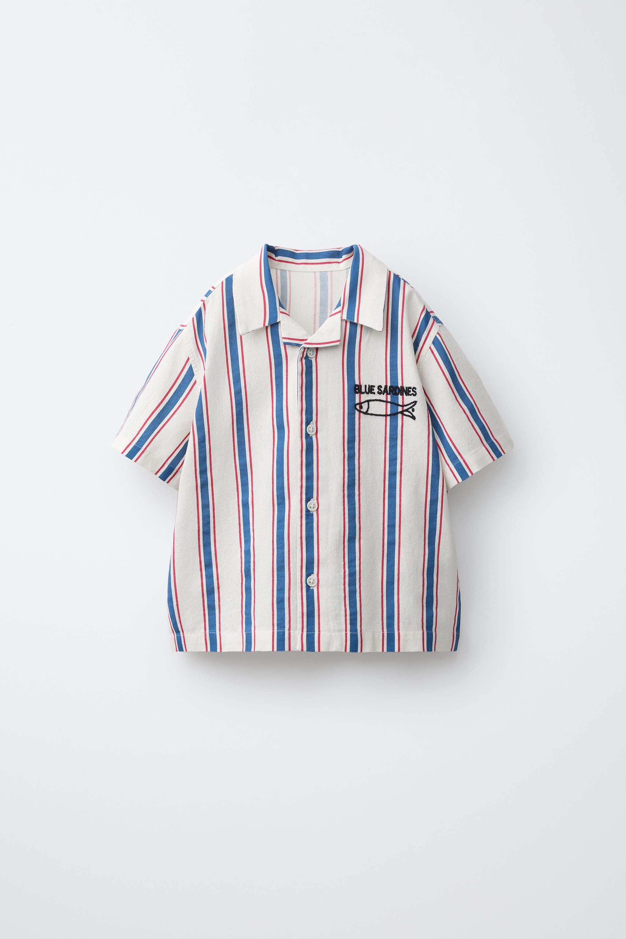 EMBROIDERED FISH STRIPED SHIRT | Zara US