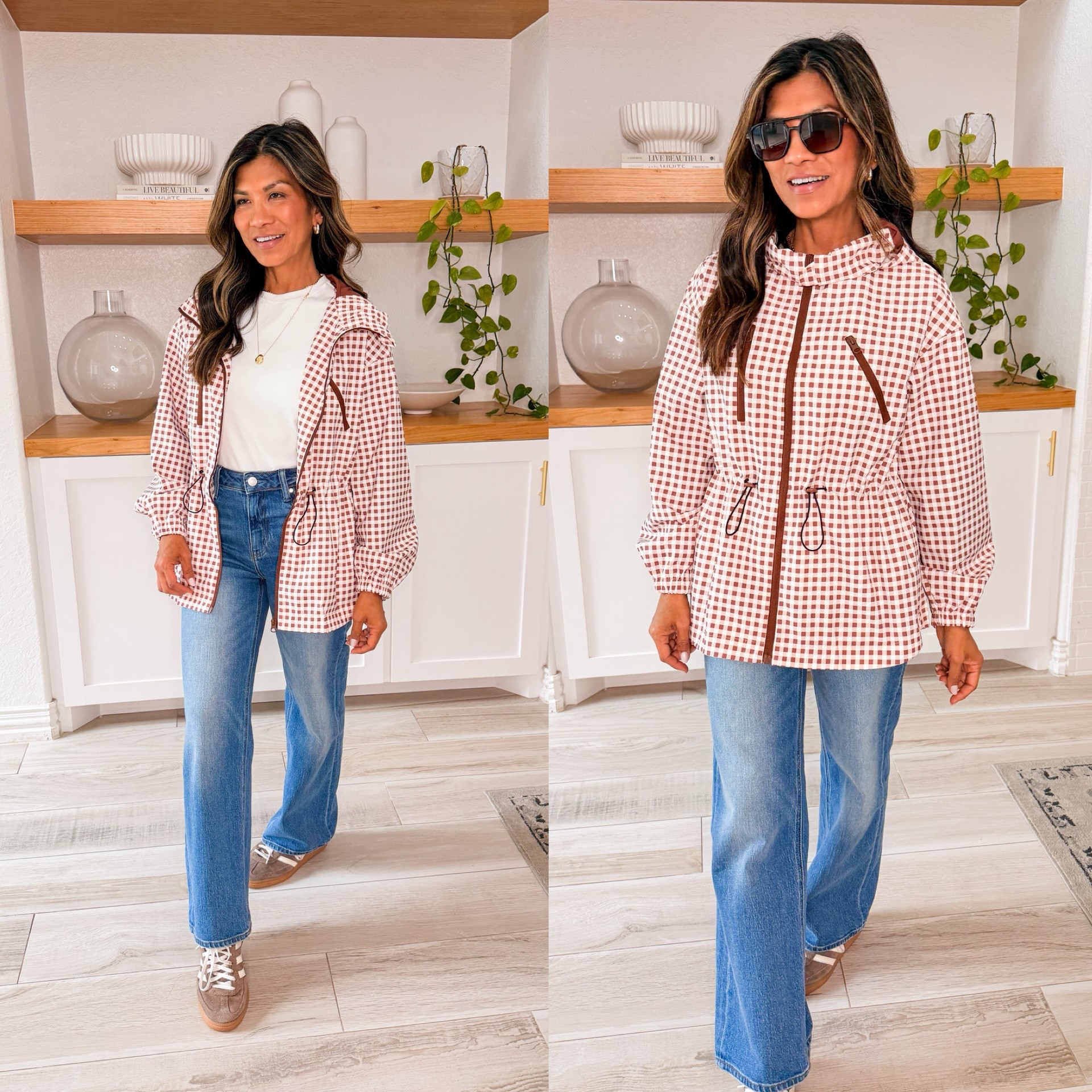 I’m 5’2” 118#ish for reference 
Jacket size small tts. 
Jeans fit tts in size 26 short length-Atlantic Blue.
Sneakers size down half. 
White tee in medium I sized up. 

Fall jackets, fall outfits, Amazon finds, over 50 style, midlife fashion, petite fashion,midlife women, affordable fashion, fashion over40

#LTKmomlife #LTKPetite #LTKOver40