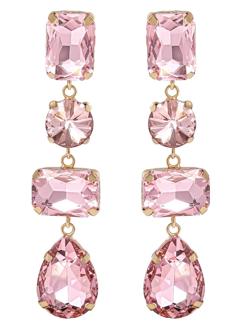 Jessica Simpson Women\u2019s Faceted Stone Drop Dangle Earrings | Walmart (US)