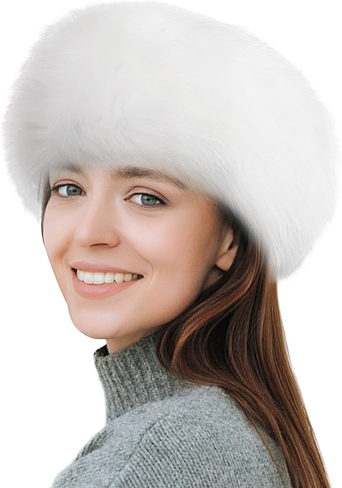 Syhood Women Faux Fur Headband with Elastic Fluffy Winter Earwarmer Earmuff Furry Ski Outfits for... | Amazon (US)