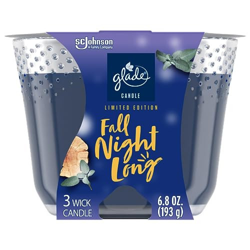 Glade Fall Night Long 3-Wick Candle, Fragrance Candle Infused with Essential Oils, Air Freshener, 6.8oz | Amazon (US)