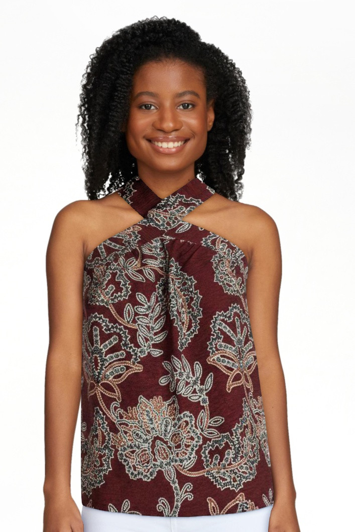 Time and Tru Women's Print Halter Top, Sizes XS-XXXL | Walmart (US)