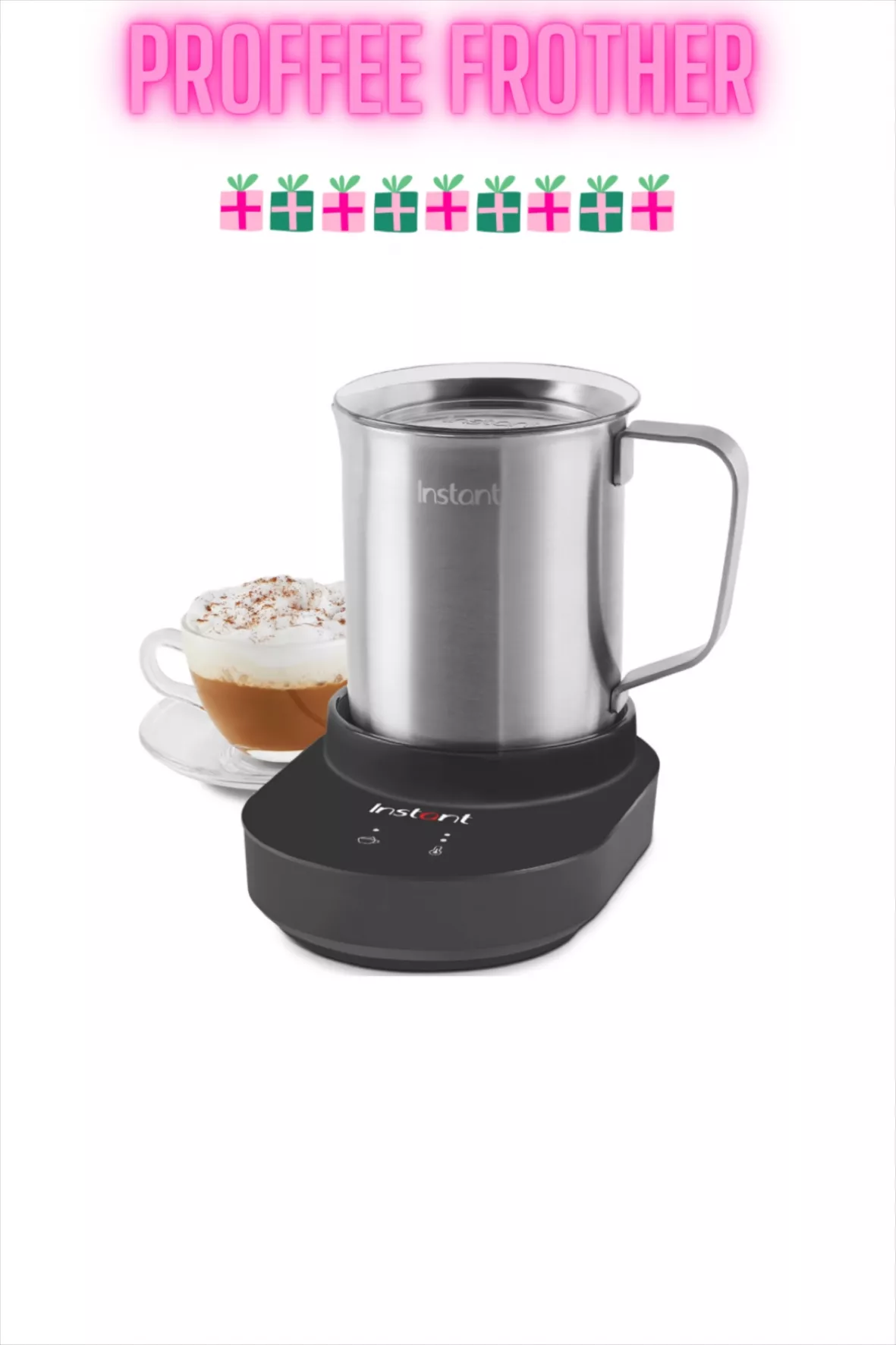 Instant Magic Froth 9-in-1 Electric Milk Steamer and Frother, 17oz