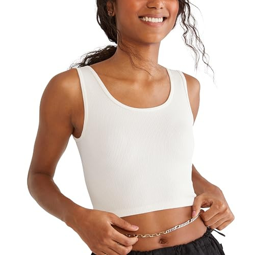 AEROPOSTALE Women's Seamless Wear 3-Way Tank, Cream | Amazon (US)