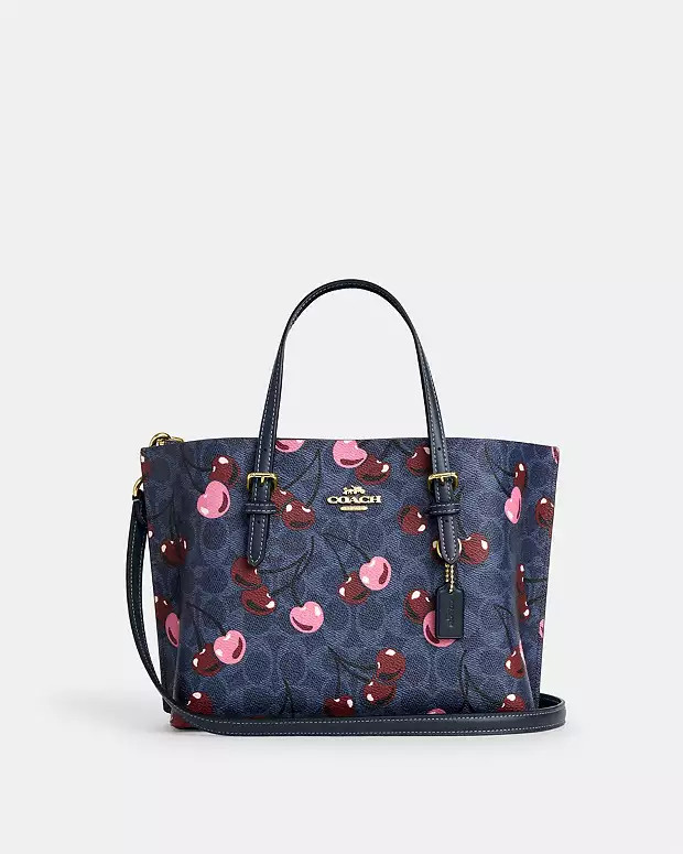 Mollie Tote Bag 25 In Signature Canvas With Cherry Print | Coach Outlet US