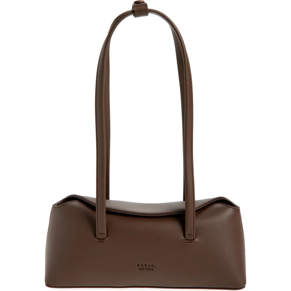 Freja New York Mini Chrystie Faux Leather Shoulder Bag in Espresso at Nordstrom | Nordstrom