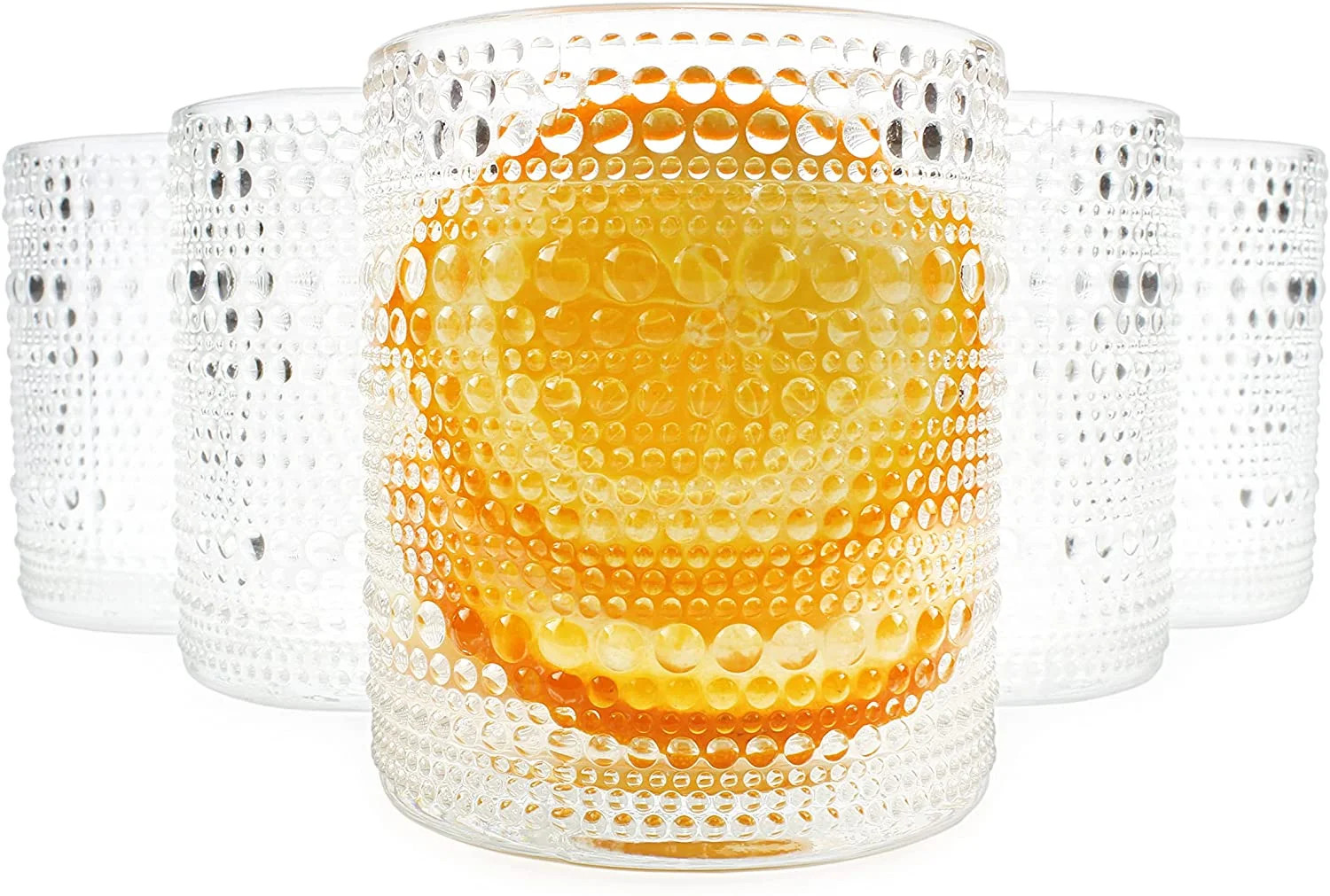 Darware Hobnail Drinking Glasses (12oz, 6pk, Clear); Old-Fashioned Beverage Glasses for Tabletop,... | Walmart (US)