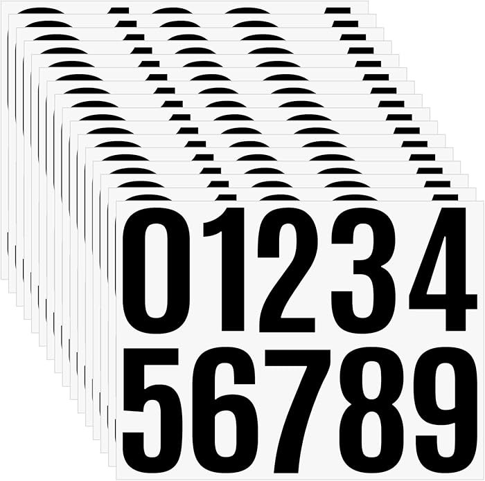16 Sheets /160 PCS Mailbox Number stickers 4 Inch Waterproof Vinyl Large Decals Self Adhesive Hou... | Amazon (US)
