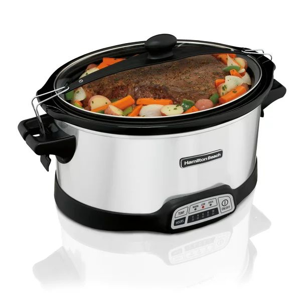 Hamilton Beach Programmable Stay or Go Slow Cooker, 7 Quarts, Silver, 33576N | Walmart (US)