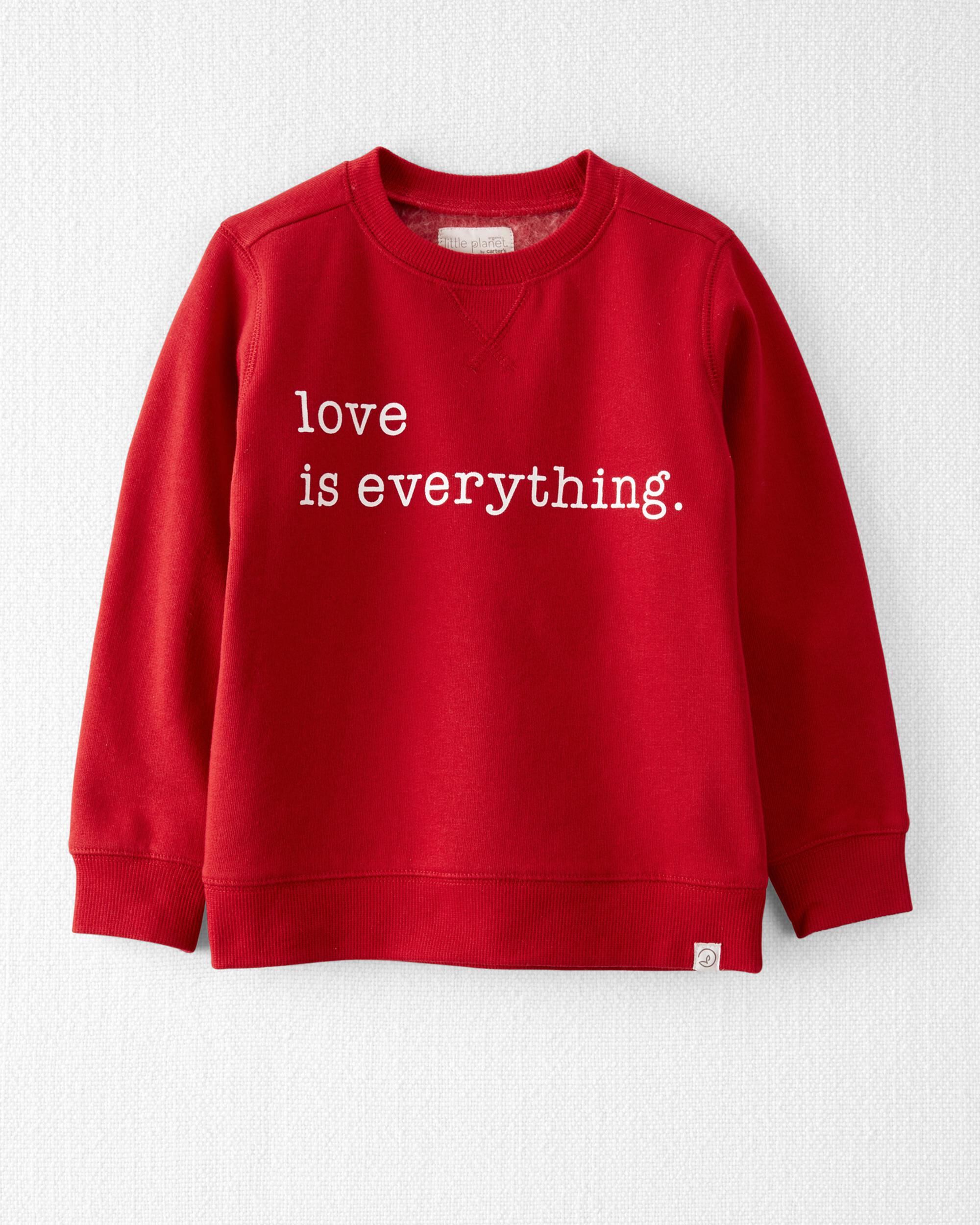 Perfect Red Toddler Love is Everything Fleece Pullover Made With Organic Cotton | carters.com | Carter's