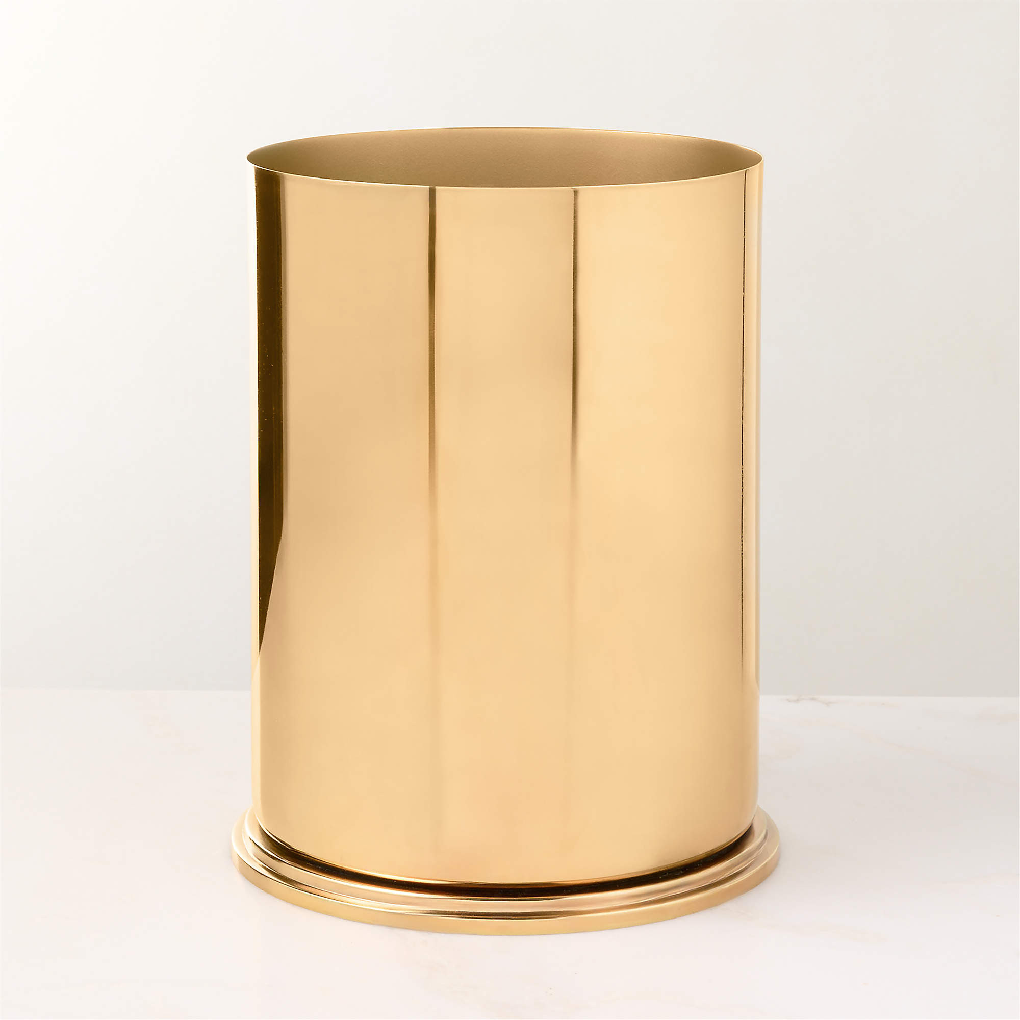 Roland Aged Brass Wastebasket + Reviews | CB2 | CB2
