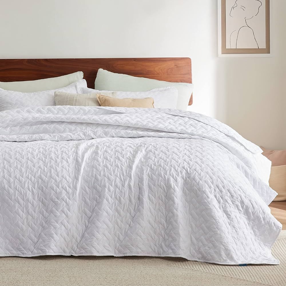 Bedsure California King Quilt Set - Lightweight Summer Quilt Cal King - White Bedspread Californi... | Amazon (US)