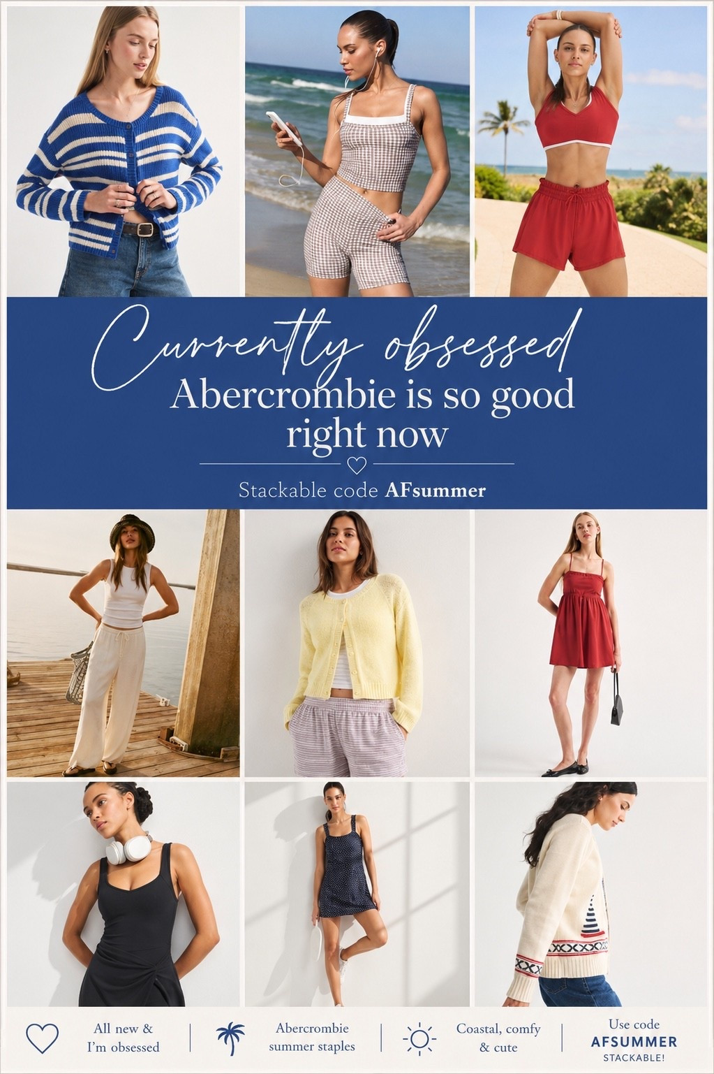 urrently obsessed 🤍
abercrombie is SO good right now… coastal knits, workout sets, easy summer dresses + comfy lounge pieces. everything linked ✨
use code: AFSUMMER for 15% off

#LTKootd #LTKActive #LTKSaleAlert