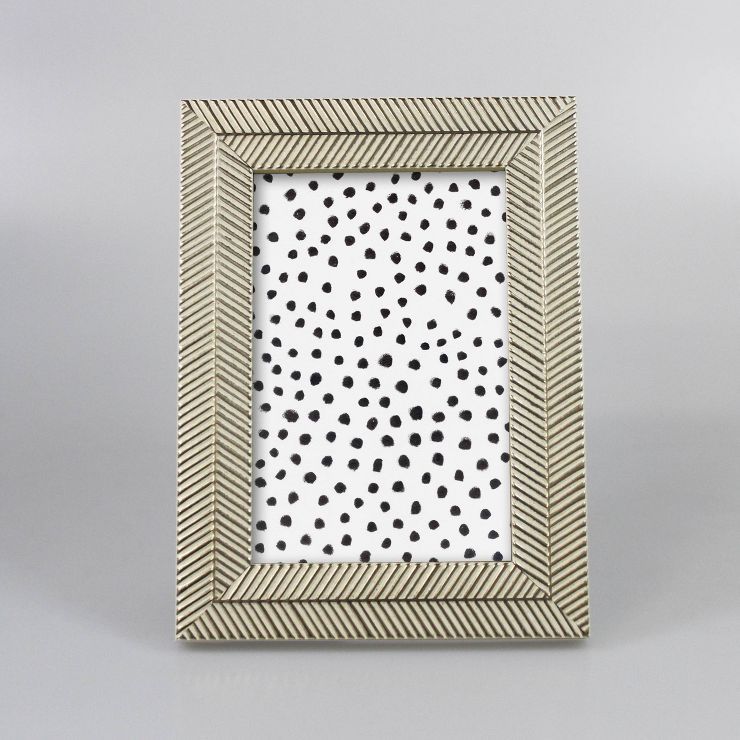 4" x 6" Organic Herringbone Tabletop Frame Gold/White - Opalhouse™ | Target