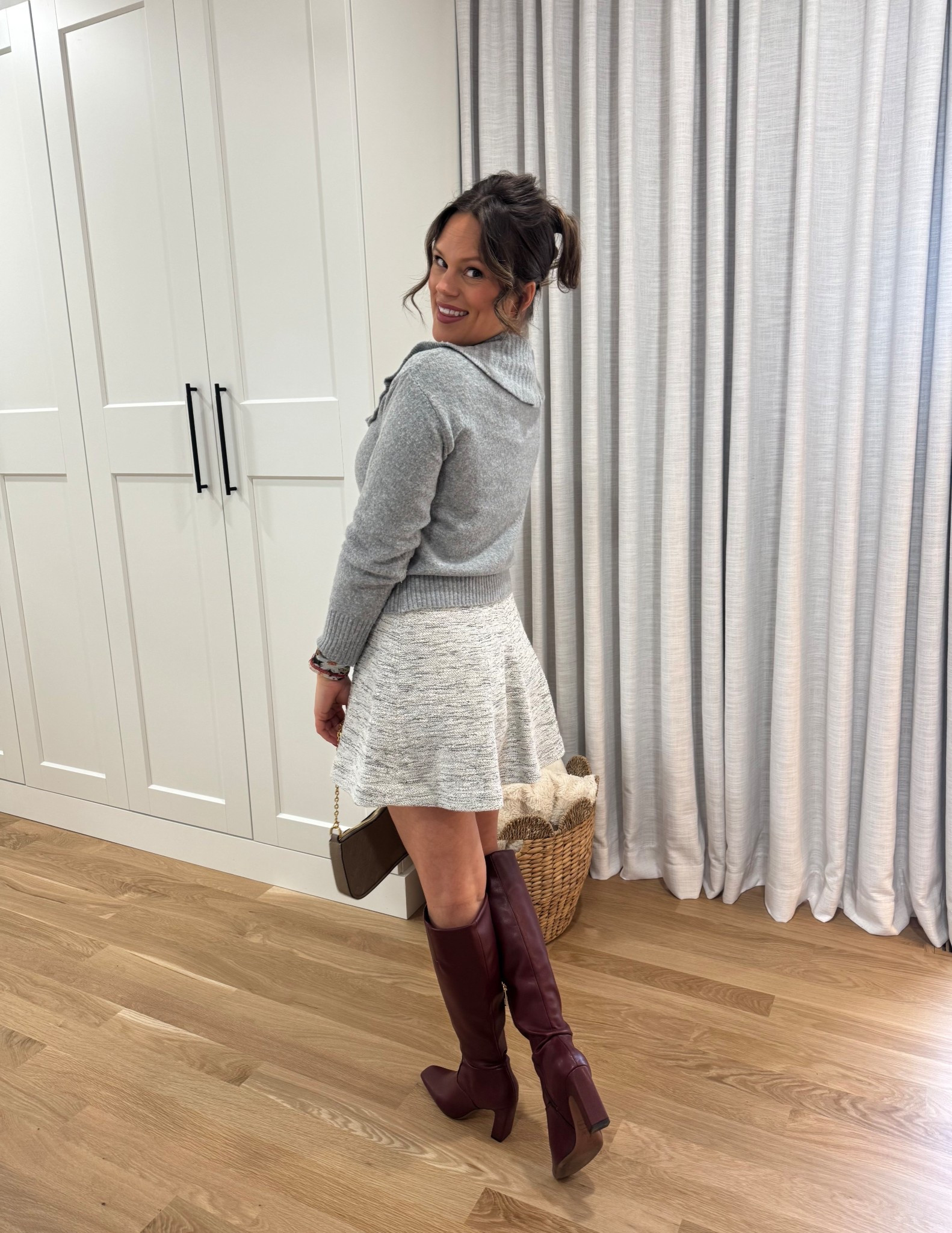 Knee-high red boots 

#LTKootd #LTKPetite #LTKSeasonal