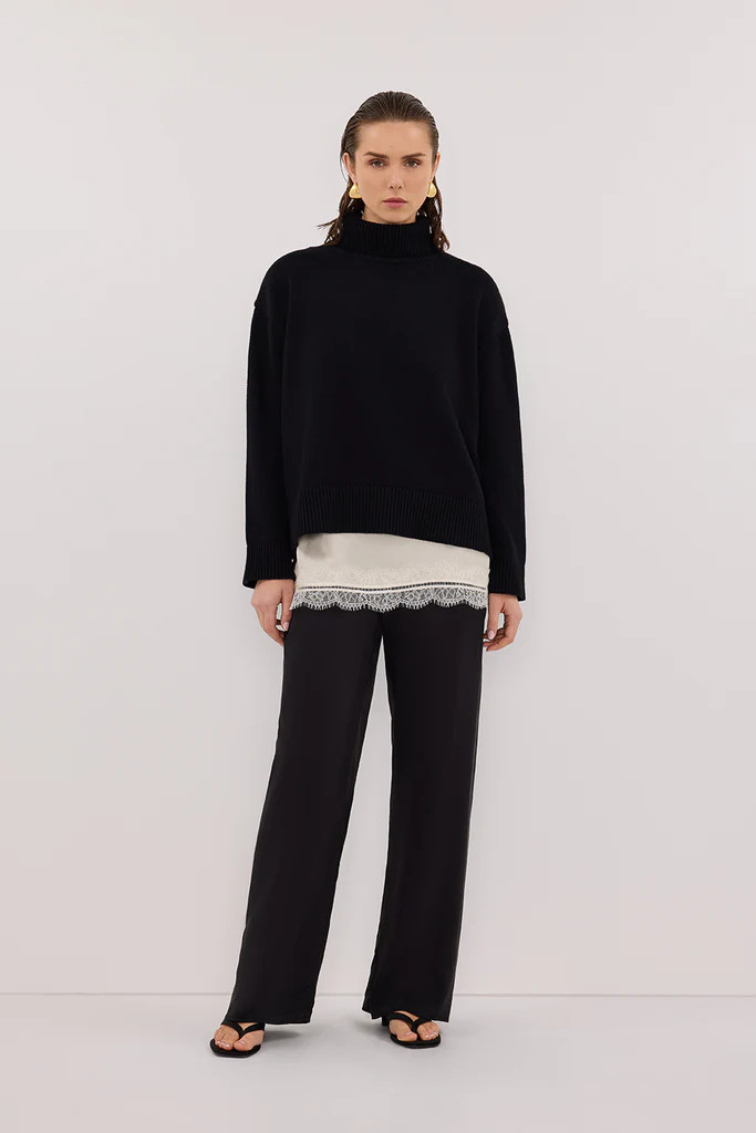 PERCY BLACK SILK PANT | DISSH