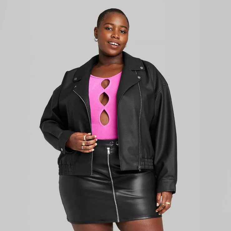 Target plus best sale size leather jacket