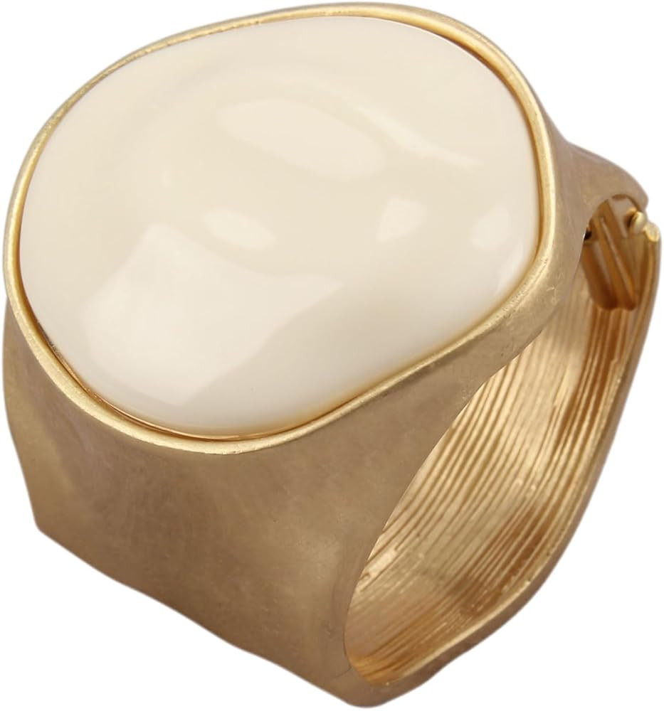 Gold Cuff Bracelet for Women Silver Beaded Bracelets Open Bangle Stackable Stretch Bead Bracelet ... | Amazon (US)