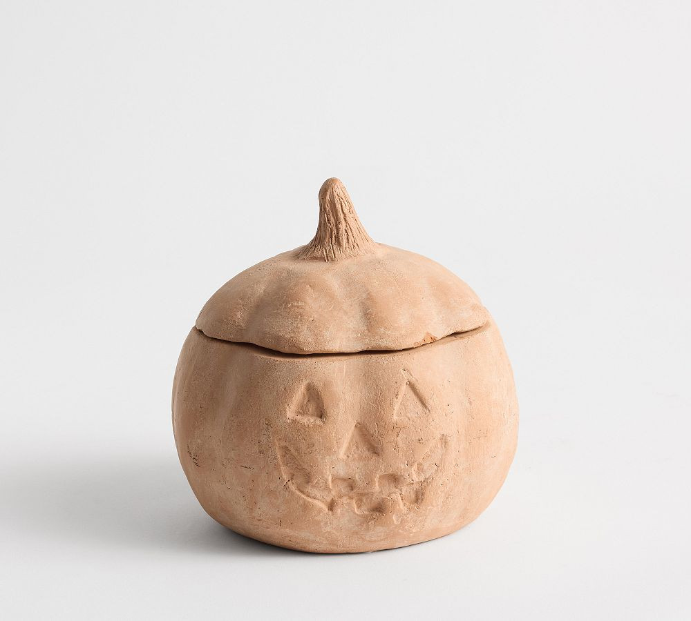Terracotta Jack O'Lantern Candle - Autumn Amber | Pottery Barn (US)