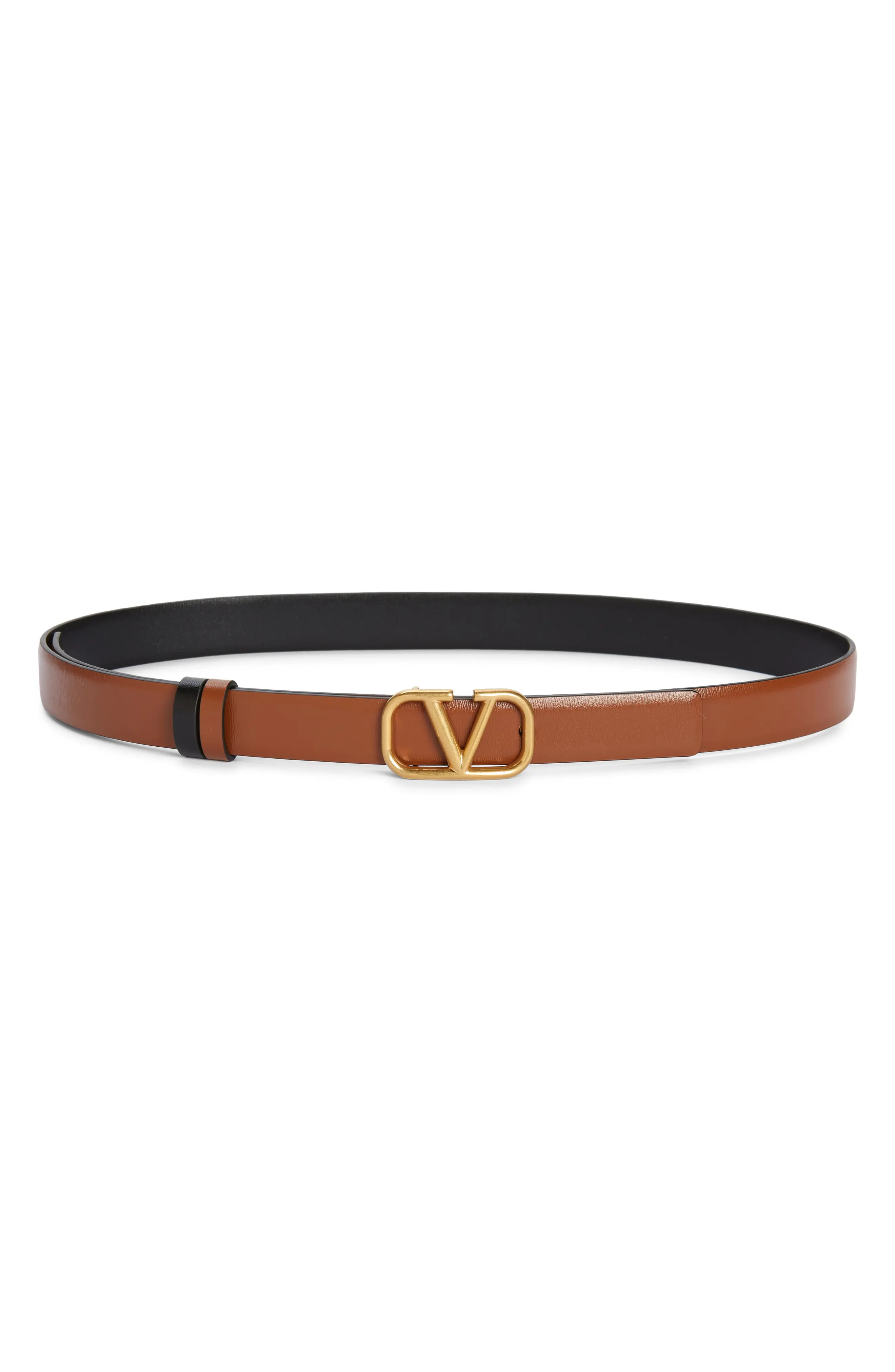 Valentino Garavani VLOGO Buckle Reversible Leather Belt in Selleria-Nero at Nordstrom, Size 95 | Nordstrom
