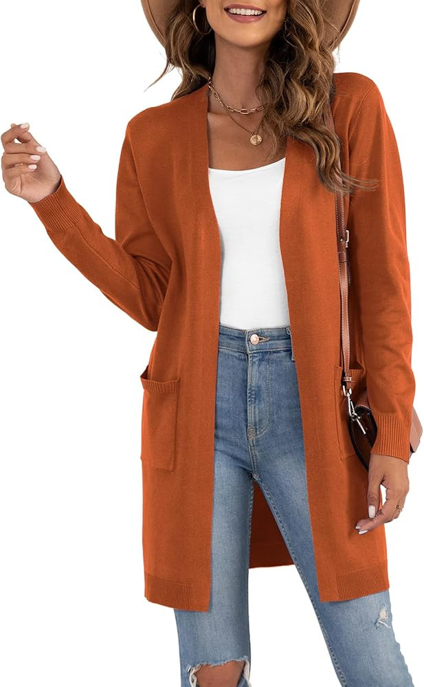 VIISHOW Women's Classic Draped Kimono Cardigans Long Sleeve Open Front Casual Knit Cardigan Sweat... | Amazon (US)