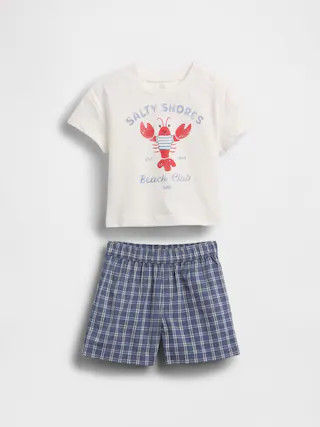 Baby Lobster Graphic T-Shirt & Plaid Short Set | Gap (US)