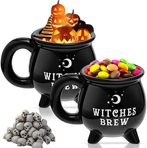 2 Pcs Witches Brew Cauldron Mug Stylish Craft Witches Brew Cauldron Black 12 oz Mug Ceramic Witch... | Amazon (US)