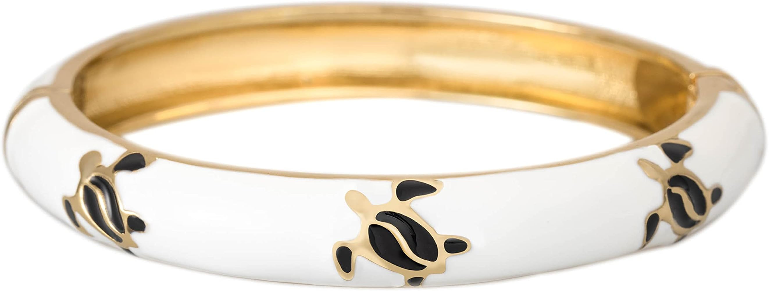Aloha Jewelry Company Hawaiian Turtle Hinged Clasp Fashion Enamel Bangle Bracelet | Amazon (US)