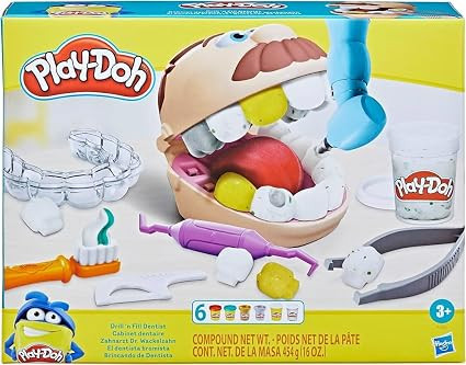 Play-Doh Drill 'n Fill Dentist Toy for Kids 3 Years and Up with Cavity and Metallic Colored Model... | Amazon (US)