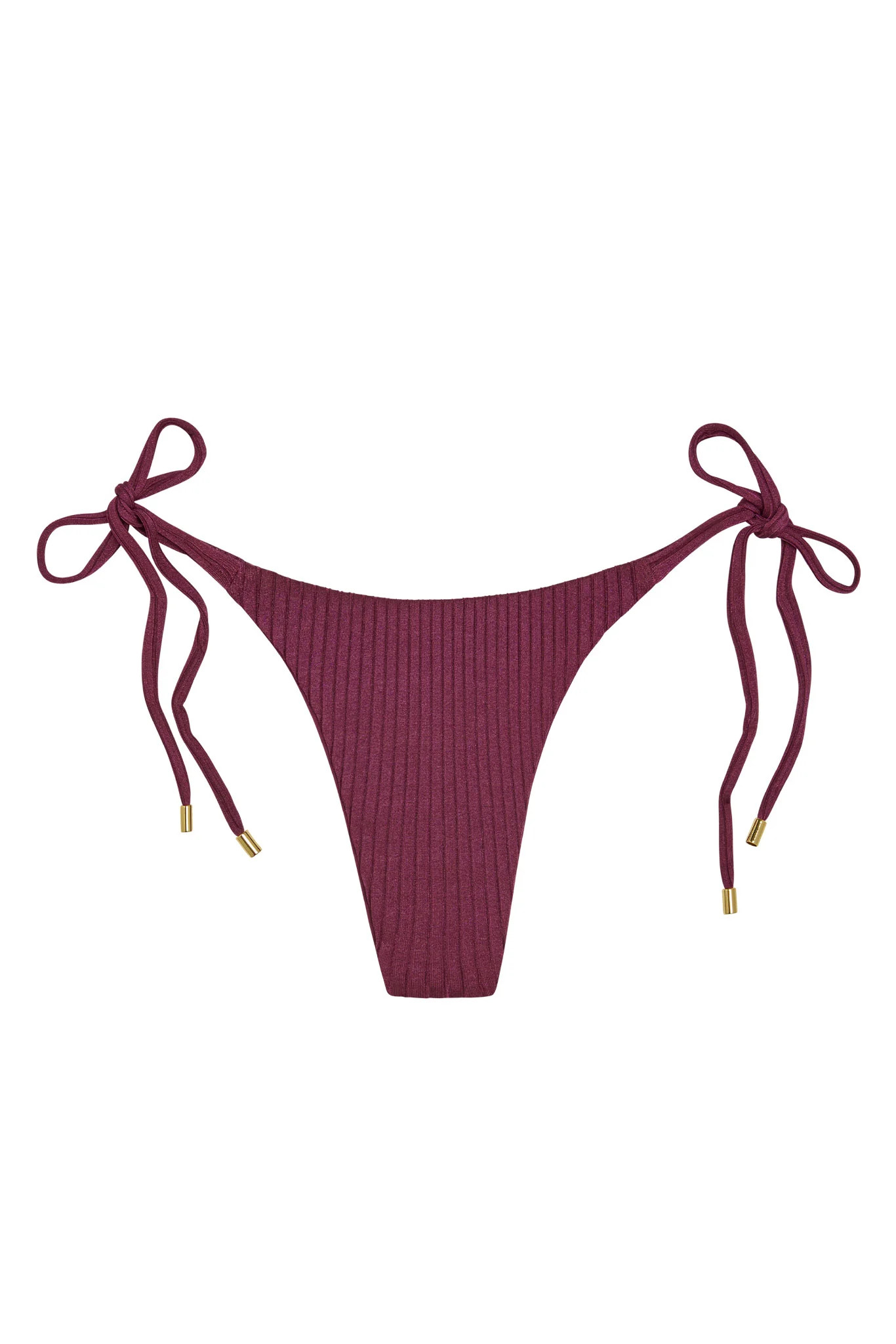 Palma Bottom - Eggplant Wide Rib | Monday Swimwear