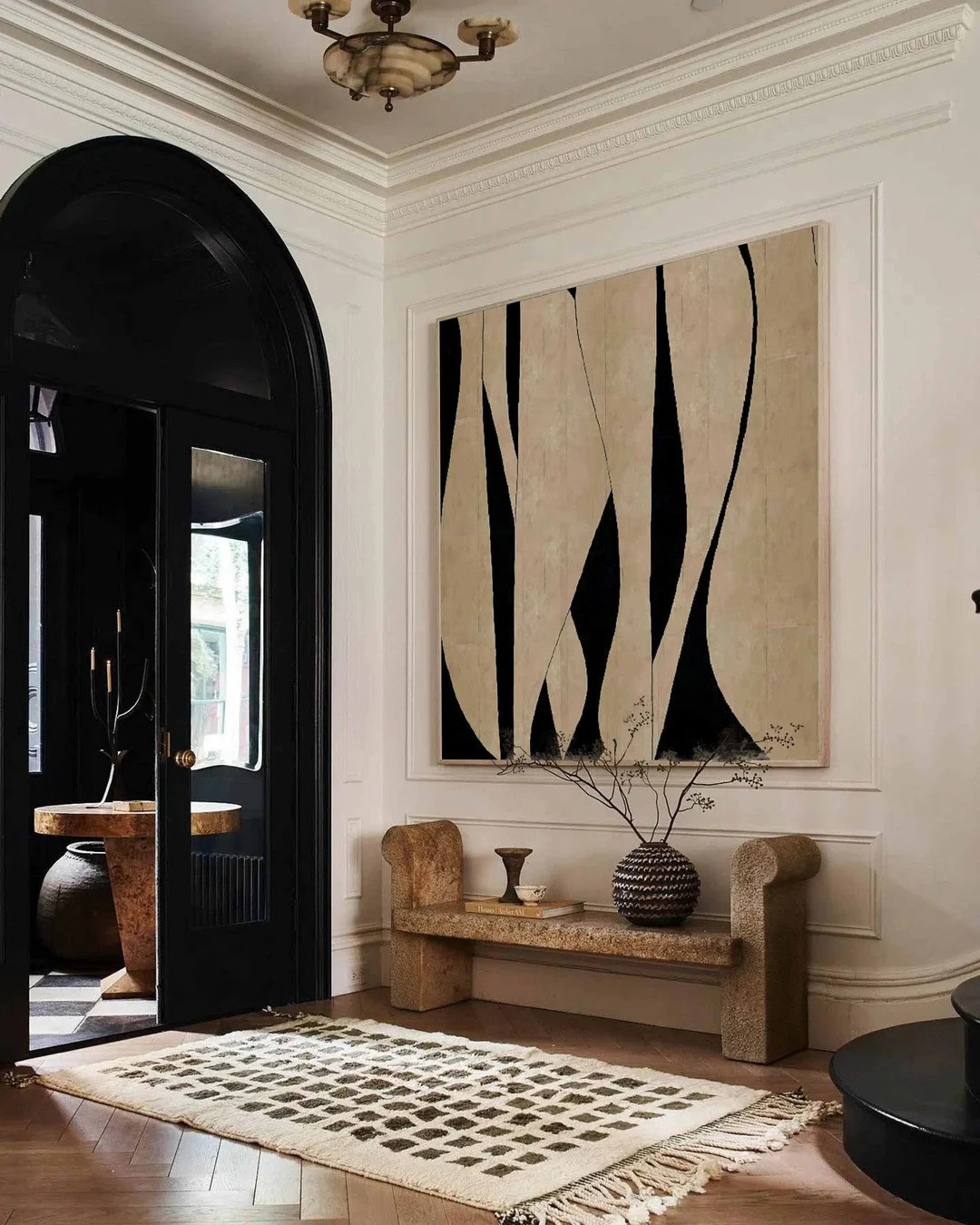 Wabi Sabi Wall Art Beige Wall Art Wabi Sabi Wall Painting Neutral Wall Art Big Balck Beige Wall P... | Etsy (US)