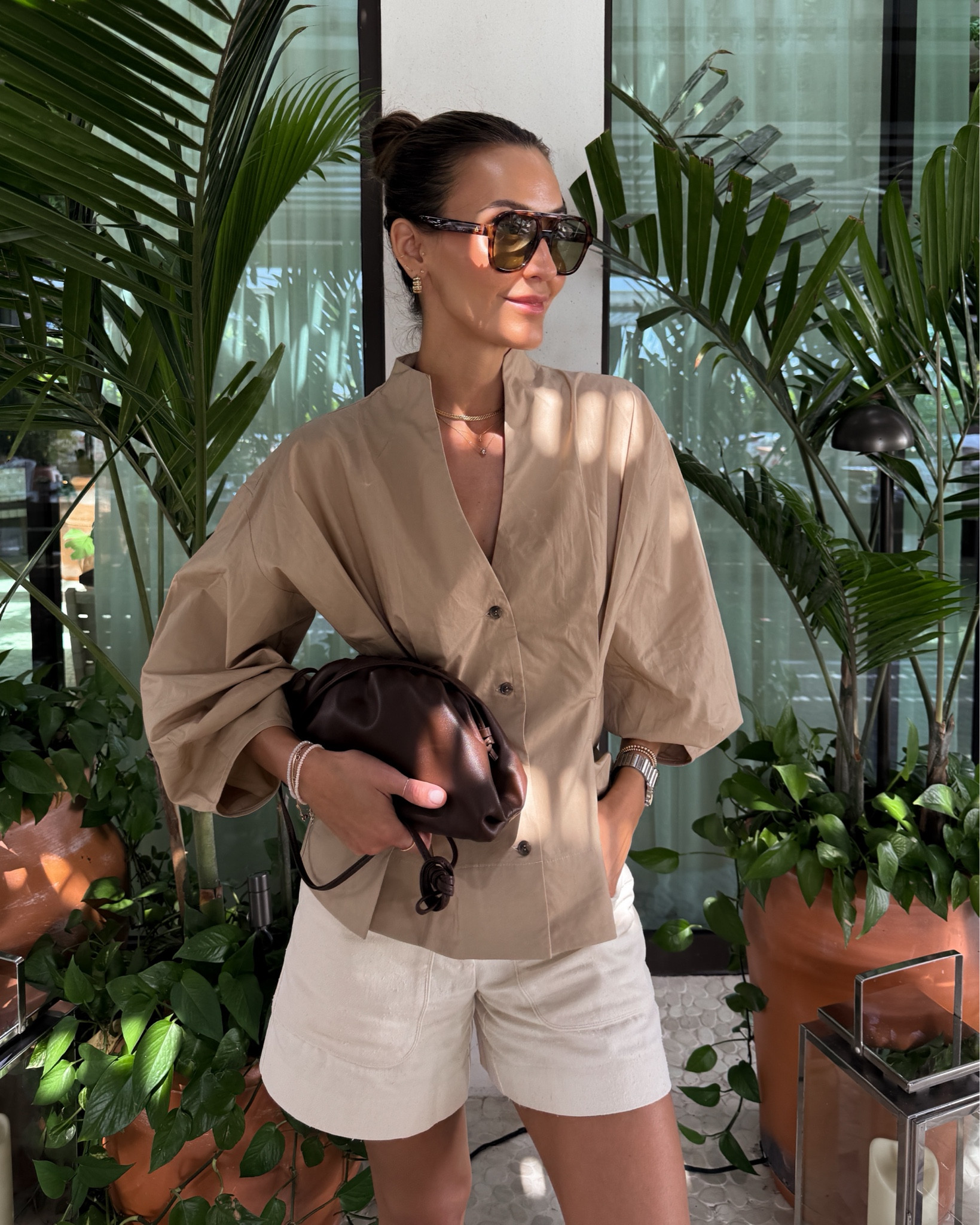 Resort breakfast outfit - size xs on shorts and cinched waist shirt (this shirt is giving major old money vibes!)  
Bag is a steal and so current! Comes in several colors! 

#LTKFindsUnder100 #LTKStyleTip #LTKItBag