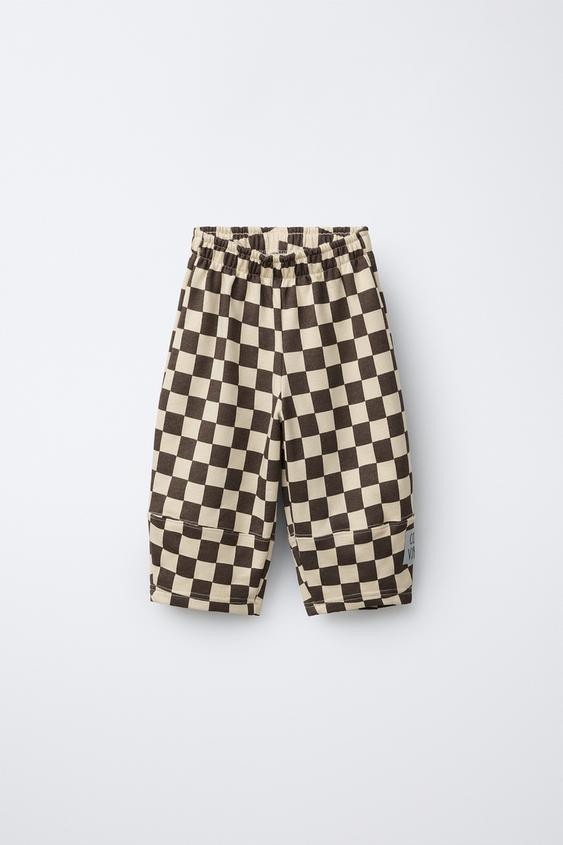 PANTALON BALLON À CARREAUX DAMIER | Zara FR
